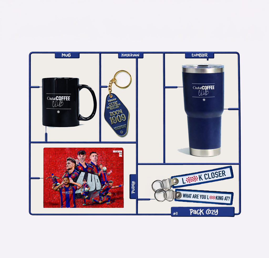 Pack 11. Llavero Ciutat Hotel + Puzzle LUD + Termo + Taza + Llavero Look
